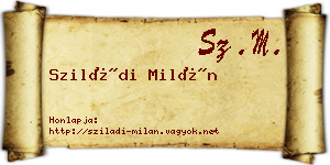 Sziládi Milán névjegykártya
